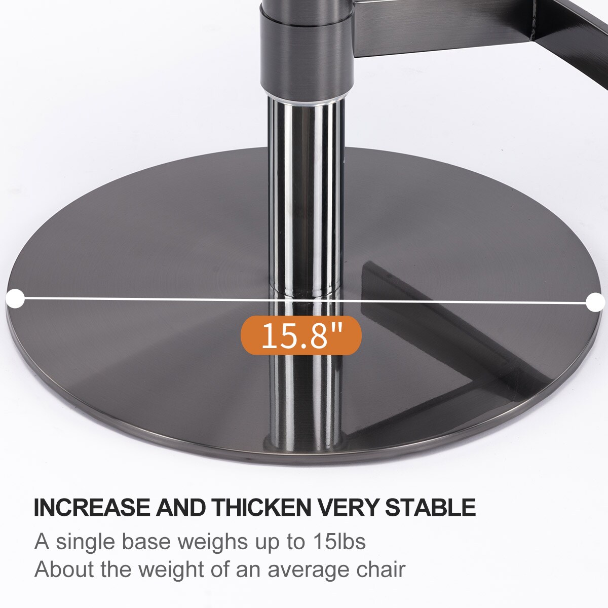 Swivel Bar Stools Black Titanium Stainless Steel Base and Footrest, Grade, Faux Leather Bar Chair with Backrest